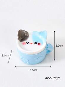 1pc 3-In-1 Cat-Shaped Nail Art Palette & Brush Cleaning Cup, Cute Cartoon Mini Pen Holder, Multi-Function Storage Box For Nail Rhinestones And Pearls, DIY Nail Art Tools For Beginners, Back To School Home And Nail Salon Supplies - Multicolor - View 12