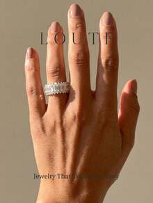 1pc Fashion Full Rhinestone Ring, Women's Versatile Daily Wear Party Accessory, High Quality Ring, Exquisite Jewelry, Valentine's Day Gift - Wreath Ring - View 5
