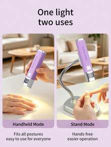 1件紫色迷你可充電UV LED美甲燈，適用於凝膠美甲，快速乾燥美甲光療機，UV LED凝膠指甲油烘乾機，美甲工具，可充電美甲沙龍設備 - 紫丁香色 - 查看 6