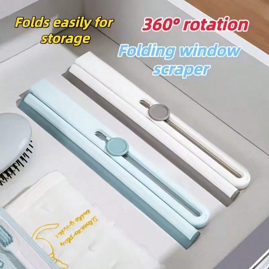 1/2 Pcs Multi-Functional Foldable Squeegee Glass Window Scraper, High-Rise Window Glass Squeegee, Professional Cleaning Tool - Suitable For Living Room Organization, Bathroom Cleaning, Kitchen Cleaning - Perfect Cleaning Gift For Thanksgiving And Christmas - Multicolor - View 1