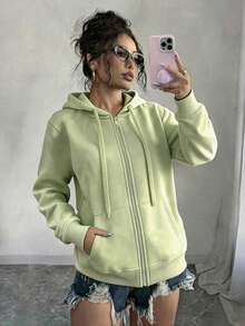 Plus Size Sweatshirts & Hoodies - Lime Green - View 3
