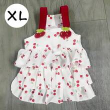 1pc Pet Dog/Cat Layered Cherry Cake Dress, Lightweight Spring/Summer Fluffy Princess Dress, Suitable For Teddy Poodle And Other Small Pet Dresses - Red and White - View 12