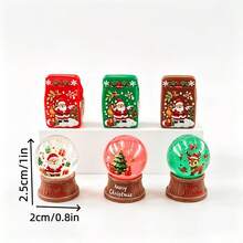 8pcs/Set, Winter Christmas Theme Miniature Decor, 3 Mini Crystal Balls + 3 Mini Gift Boxes + 1 Mini Christmas Tree + 1 Mini Reindeer, Suitable For Micro Scene Decoration, Home Decor, Car Interior, Party Decoration, As Small Gifts - Multicolor - View 5