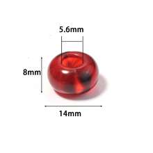 20pcs/Pack Manik-manik Transparan Berwarna-warni Motif Leopard dengan Lubang Besar Ukuran 14*8mm, Manik-manik Akrilik Motif Leopard Modis untuk Musim Gugur/Dingin, Gantungan Kunci Ponsel, dan Hiasan Tas Buatan Tangan DIY - Manik-manik berlubang besar bermotif macan tutul transparan - View 3