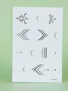 1Pc Finger Tattoo Fake Y2K Temporary Tattoos Geometric Semi Permanent Waterproof Sweatproof Last For 1-2 Weeks Anti-Friction Non-Reflective Black For Woman And Men Arm Chest Waist Back Tattoo Stickers - Black - View 6