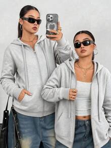Plus Size Sweatshirts & Hoodies - Light Grey - View 1