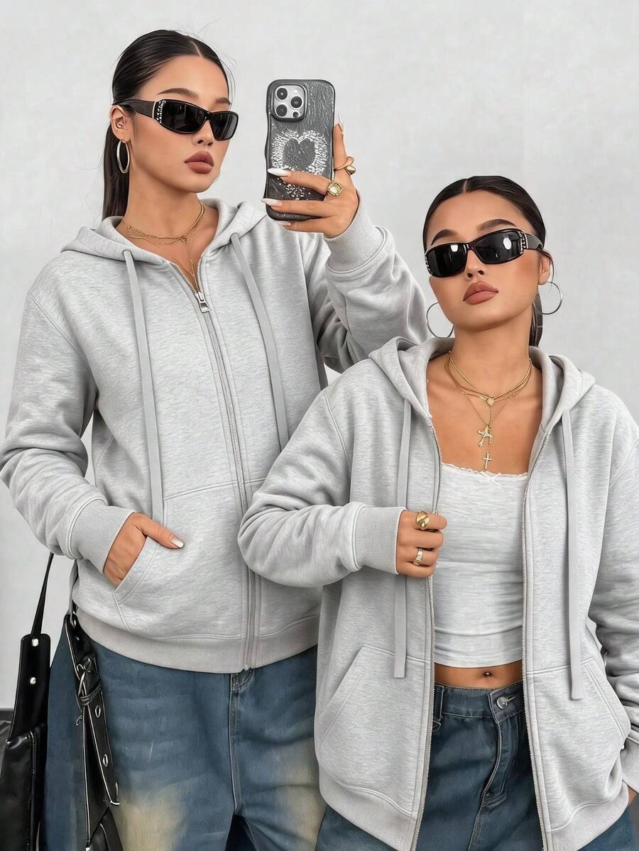 Plus Size Sweatshirts & Hoodies - Light Grey - View 1