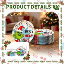 The Grinch Bộ đồ dùng bàn tiệc chủ đề hoạt hình chính thức được cấp phép, bộ trang trí, tiệc đầy tháng, tiệc sinh nhật, đạo cụ trang trí studio chụp ảnh, đồ dùng bàn tiệc Halloween, đồ dùng bàn tiệc Giáng Sinh, đồ dùng bàn tiệc Năm Mới, đồ dùng bàn tiệc ngày lễ, đồ dùng bàn tiệc dùng một lần - Xem 13