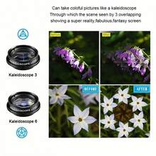 15-In-1 Phone Lens Kit, Fisheye Lens, Macro Lens, Wide Angle Lens, Kaleidoscope, Star Filter, Red Yellow Blue Orange Purple Filters, Suitable For Android Smartphones - A - View 7