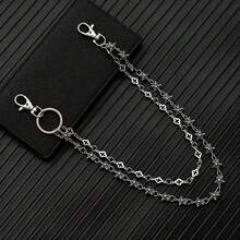 1pc Punk Hip Hop Unisex Waist Chain Pocket Chain Keychain Wallet Chain Luxury Accessory Holiday Gift Multi-Layer Key Chain Punk Pants Chain Motorcycle Riding Jeans Accessory - Multicolor - View 4