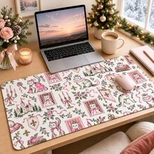1pc Pink Royal Princess Cat Desk Mat, Multi-Purpose Makeup Nail Art Table Pad, Large Non Slip Desktop Protector S/M/L/XL - View 2