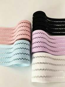 1pc Colorful Triangle Mesh Hollow Elastic Stretch Band, Width 63mm-73mm, Suitable For Fashion Clothing Accessories, Handmade Crafts, DIY Creation & Design - Multicolor - View 1
