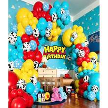 Children's Cartoon Balloon Garland Set, Red Yellow Blue Cow Print Foil Balloons, Kids Cartoon Theme Birthday Party Decoration - Playful - View 3