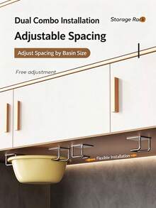 1/2/4 cái giá đỡ miếng xốp không khoan - kệ treo tường sắp xếp bồn rửa cho nhà bếp, phòng ngủ, văn phòng - dễ vệ sinh - hoàn hảo cho đồ dùng và sắp xếp nhà bếp gia đình - Nhiều màu - Xem 2
