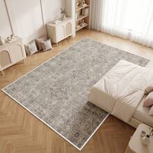 Washable Modern Minimalist Patterned Area Rug – Scandinavian Geometric Design, Contemporary Washable Carpet For Living Room, Bedroom & Home Decor - Rust Brown - View 5