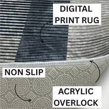 Washable Modern Minimalist Patterned Area Rug – Scandinavian Geometric Design, Contemporary Washable Carpet For Living Room, Bedroom & Home Decor - Black and White - View 8