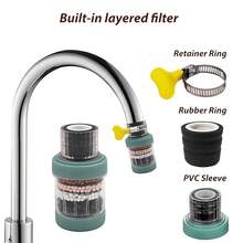 Set Filter Air Keran Dapur 11 Buah, Pemurni Air Keran Filtrasi Berlapis, Nosel Filter Air yang Dapat Dilepas dan Dicuci, Cocok untuk Dapur dan Kamar Mandi - View 7