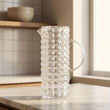 Transparent Jug With Lid, 1.75 L Capacity, Serving Container For Cold Drinks On Table. - Clear - View 2