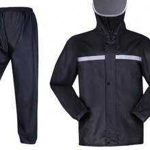 1pc Fashionable Men's Raincoat, Waterproof High-Quality Fabric, Outdoor Loose Multi-Functional Universal Raincoat, Travel Hiking Warm Raincoat - Men's Raincoat - View 12