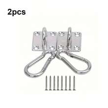 1/2/4pcs Heavy Duty Ceiling Hanging Hooks, 360° Rotating Hanging Hardware With D-Ring Lock, Stainless Steel Mounting Bracket, Suitable For Swing Chair/Hammock - Multicolor - View 6