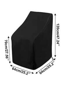 1pc 420D Stackable Patio Chair Covers For Outdoor Furniture, Heavy Duty Outdoor Chair Covers For Stacked Chairs, Protective Chair Cover With Bottom Drawstring, Secure Fit, Full Coverage, For Patio, Garden, Deck, Porch And Backyard Furniture, Black - Black - View 2