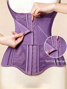 Folded Waist U-Shaped Waist Cincher Tummy Control Waist Trainer Shaping Waist Band - Lilac Purple - View 6