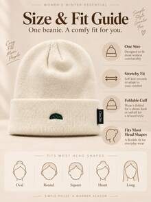 1pc Women's Autumn/Winter Warm Knit Beanie Hat, Versatile Large Head Circumference, Outdoor Cold-Proof Ear-Covering Headwear - A - View 5