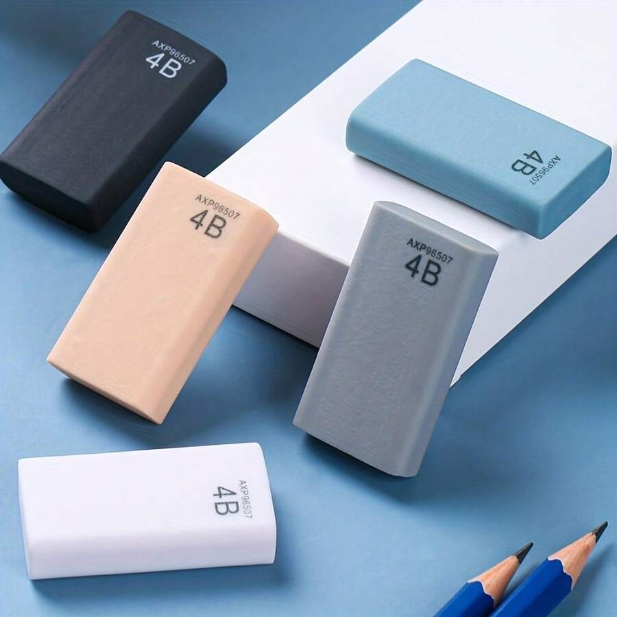 Sketching Eraser, 4B Eraser, Minimalist Art Learning Office Exam Supplies - Rectangle - View 1
