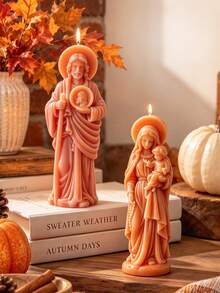 Virgin Mary Holding Baby & Saint Icon 3D Silicone Mold, Easy To Demold, For Making Scented Candles, Plaster Figurines, Resin Decor, Home Decoration, Handmade DIY Crafts - Human Figure Mold - View 1