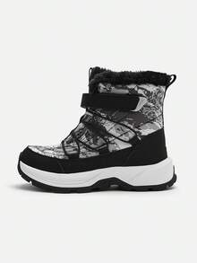 Balabala Kids' Winter Sports Shoes, Soft & Warm, Outdoor Walking Shoes For Boys & Girls - Black Tones - View 3