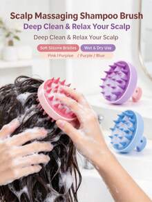 New Candy Color Scalp Cleaning Dandruff Massage Silicone Hair Washing ...
