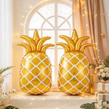 2pcs 66cm Gold Small Pineapple Cartoon Shape Foil Balloon Set, Suitable For Birthday Party Decoration Balloons - View 2
