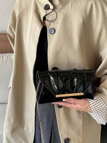 Tas Clutch Berkerut Tren Musim Gugur 2026, Tas Tangan Wanita Selempang Bahu Serbaguna Premium yang Sangat Menarik - Hitam - View 7