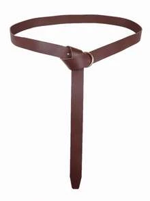 1pc Plus Size Medieval PU Leather Belt, Unisex, Vintage Renaissance Viking LARP Costume Belt With O-Ring, Adjustable Cosplay Accessory - A - View 10