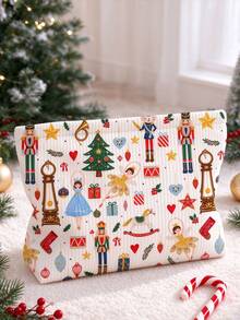New Nutcracker Print Makeup Bag | French Print Travel Organizer Bag | Travel Essentials | Pool Must-Have | Toiletry Bag | Pool Storage Bag | Mother's Day Gift | Teacher's Day Gift | Suitable For Moms, Teachers, Friends And Nurses | Home Essentials | Graduation Gift | Easy To Clean Design | Portable Makeup Bag - Multicolor - View 2