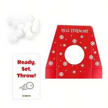 1pc Christmas Snowball Toss Game Set, Desktop Ball Throwing Game Card Box, Holiday Party Interactive Game Props, Suitable For Family Interaction, Party Celebration Games, Christmas/New Year Party Game Props - Multicolor - View 8