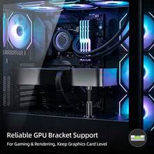 Aluminum Alloy Magnetic Spiral Telescopic Enhanced Base GPU Anti-Sagging Bracket 50-120mm Adjustable Graphics Card Support Stand For ATX Chassis Desktop Computer - View 8