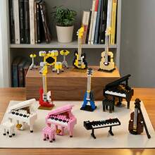 Micro Particle Building Block Musical Instruments, Romantic DIY Home Decor With Musical Instrument Blocks, Multi-Functional And Original Gift Idea, Building Block Musical Instrument Assembly Simulation Musical Instruments, Holiday Gift, Valentine's Day Gift, Mother's Day Gift, Christmas Gift, Father's Day Gift, Desktop Ornament - Multicolor - View 9