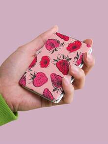 1PC Ins Fruit Series Portable Vanity Mirror, Foldable Lightweight Ultra-Thin Convenient Hand Mirror, PU Leather, Suitable For Multiple Scenarios And All People, Rectangular Mirror, Pocket Mirror, Fresh Cartoon Strawberry Pattern Design, Exquisite And Delicate, Easy To Carry, Handheld Makeup Mirror, 180° Flip Cover, Multi-Functional Mini Mirror, Compact Mirror, Mirrors - Multicolor - View 5