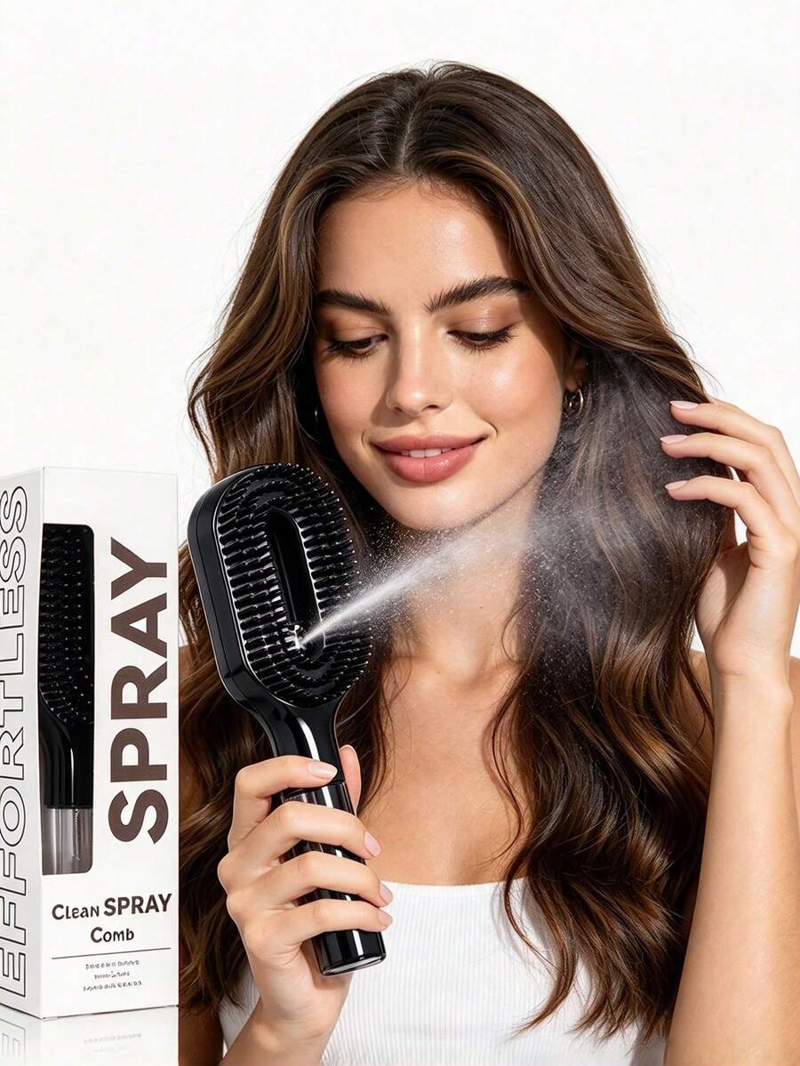2-In-1 Spray Hair Brush, Styling Brush With Directional Spray Function, Can Be Used On Wet Hair And Eliminate Static, No Spray Bottle Needed, Perfect Hair Care Gift