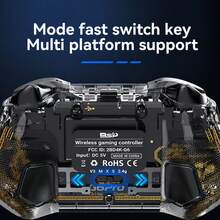 G6 Pro Wireless Bluetooth Controller Features Carbon-Film Joysticks And Hall-Effect Trigger Buttons, Dual Vibration Motors, A Six-Axis Gyroscope, A 400mAh Battery, Macro Programming, And Turbo Mode. It Is Compatible With Switch, Android, IOS, And PC. - View 10