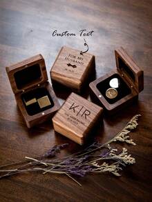 Custom Engraved Premium Cufflinks Box (Box Only, Cufflinks Not Included) Wedding Gift For Husband, Groom, Groomsman, Father, Brother - Multicolor - View 7
