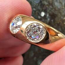 Creative Luxury 18K Gold Plated Court Old Money Style Round Zirconia Minimalist Women's Evening Party Ring - Gold - View 3