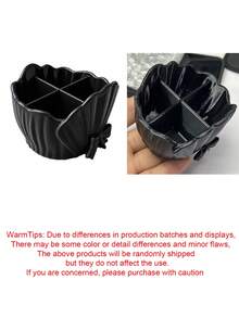 Bowknot Ruffle Shell Design 4-Slot Toothbrush Holder, Bathroom Countertop Toothpaste & Makeup Brush Organizer, Multi-Functional 3D Printed Desktop Small Item Storage Basket For Home - One Size Fits All - View 11