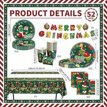 The Grinch Officially Licensed The Cartoon Theme Party Tableware Set, Decoration Set, Newborn Party Birthday Party, Photography Studio Decoration Props, Halloween Tableware, Christmas Tableware, New Year Tableware, Holiday Tableware, Disposable Tableware - View 10