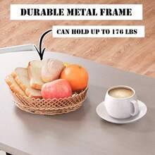 1 Pieza Juego de Comedor de 3 Piezas, Mesa Ovalada con 2 Sillas y Estante de Almacenamiento, Marco de Metal Plateado y MDF, Diseño Compacto para Comedor, Bar, Desayuno, Cocina y Apartamento - Rosa Oxidada - Ver 6