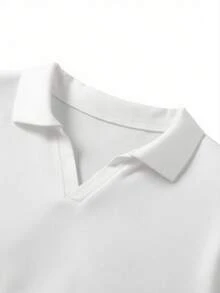Men's Summer Lightweight Solid Color Short Sleeve Polo Shirt, Suitable For Summer Outdoor Activities - White - View 9
