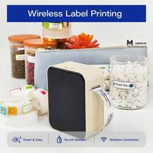 Marklife P15 Mini Portable Label Printer, Self-Adhesive Thermal Printer, Sticker Printer, Pocket Bluetooth Inkless Label Printer, Name Tag Printer - Beige - View 6