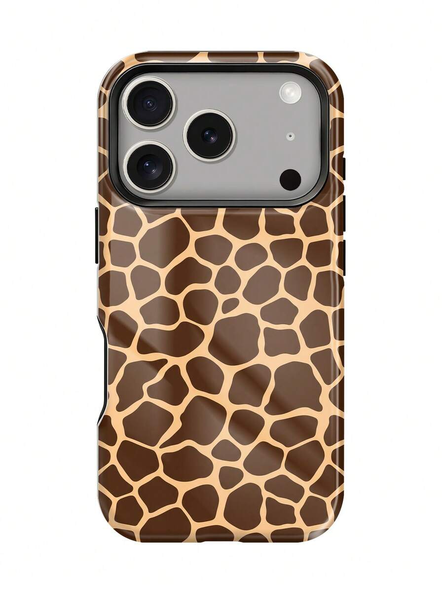 1件裝亮面長頸鹿豹紋2合1手機殼（加厚全包覆設計）– 相容 iPhone 18 Pro Max、17 Pro、16e、16、15、14、13、12、11、XR 與 XS。時尚高品質手機殼，非常適合作為聖誕節、萬聖節、情人節、復活節、婚禮季、畢業季、假期、開學季與生日送給朋友的禮物。 - 彩色 - 查看 1