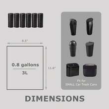 1/4/6pcs Disposable Trash Bags, Suitable For Mini Car Trash Cans, Portable Small Car Trash Bags, Car Accessories, Mini Trash Bags, Plastic Trash Bags For Car/Home/Office - A - View 7